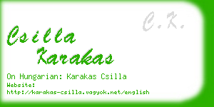 csilla karakas business card